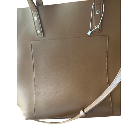 Henny & Lev Brown Vegan Leather Shoulder Strap Tote - Picture 6 of 7